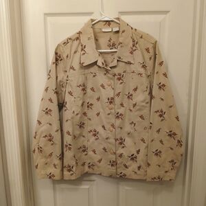 Tantrums Embroidered Jean Jacket NWOT Women's Size XXL Beige